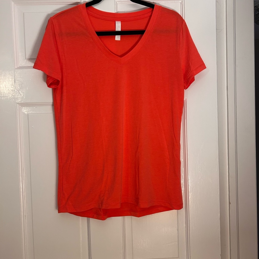 Zella Orange V-Neck Women's Top